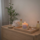 Vela para massagem premium em frasco de vidro com tampa de pinus